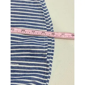 Sugarlips Button Down Shirt Blue White Striped Ruffle Neck Puff Sleeve Large thumbnail 9