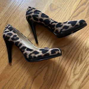 NINE WEST Leopard Faux Stiletto Platform Pumps- 8M thumbnail 7