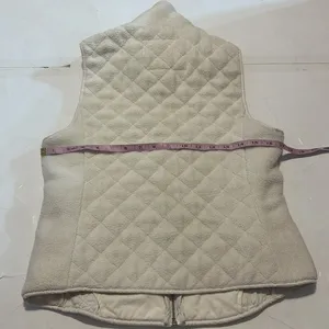 abercrombie & fitch full zip fleece sweater vest white cream women’s small y2k thumbnail 4