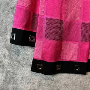 Ming Wang Hot Pink Black Color Checkered Cardigan‎ Jacket Womens Size Large thumbnail 3
