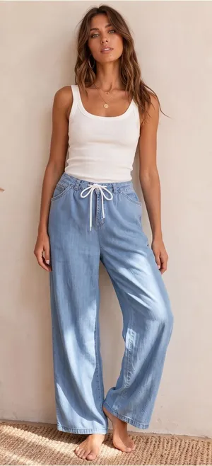WAX JEAN Lyocell Wide Leg Jeans thumbnail 1
