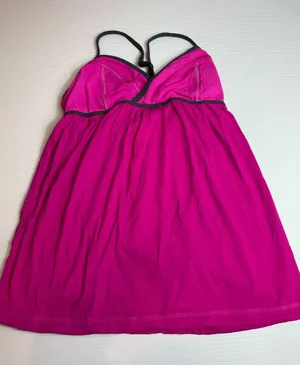 Lululemon Tank Top Athletic Built In Bra Hot Pink Criss‎ Cross Back Activewear thumbnail 1