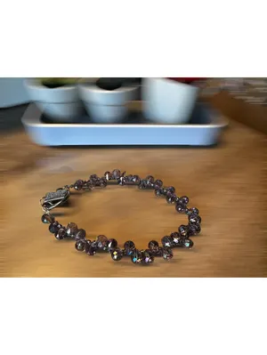 Phone Wrist Strap with Faceted Purple Beads thumbnail 3