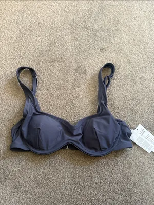 Cupshe Serene Land Charcoal Grey Underwire Bikini Swim Top Size S thumbnail 3