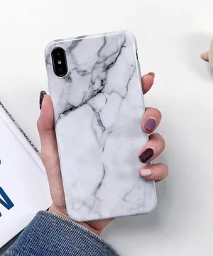 White iphone Xs max marble case thumbnail 1