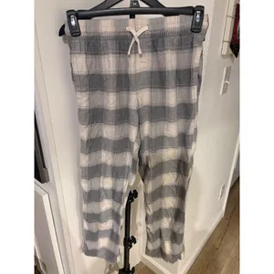 American Eagle AE Lounge Plaid Pajama‎ Pants Grey Cream XS 26-28 Flannel Sleep thumbnail 3