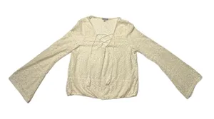 VTG Charlotte Russe Crotchet Prairie Blouse/Bell Sleeve, Y2K Boho Festival‎ LG thumbnail 1