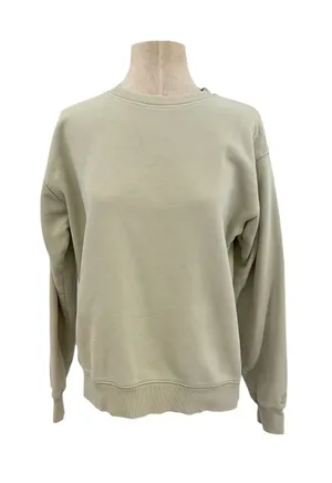 Aritzia Tna CozyAF Fleece Crew Sweatshirt Pullover Sage Green Size Small thumbnail 1