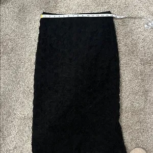 Lulu’s Luxurious Energy Black Tulle Rosette High-Waisted Midi Skirt in Black thumbnail 12