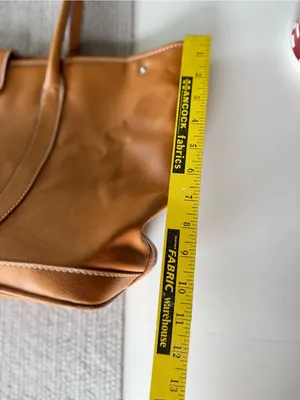 Lancôme Cognac Tan Large Vegan Leather Oversized Tote Shoulder Bag thumbnail 4