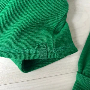 We the Free Kelly Green Cropped Wrap Top V-Neck Longsleeve Blouse Size XS thumbnail 7