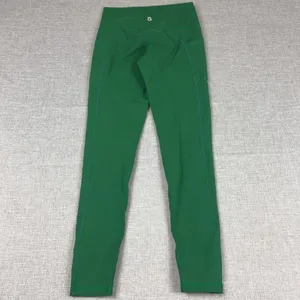 Buff Bunny Leggings Womens M Green Ankle Nylon Spandex High Rise Pockets Stretch thumbnail 9