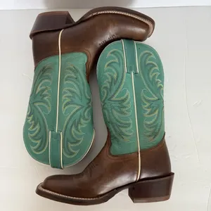 TONY LAMA Rowena 11” Women’s‎ 6B Brown Turquoise Leather Western Boot USA SA2101 thumbnail 2