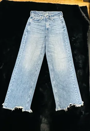 American Eagle Super High Rise Baggy Wide Leg Jeans – Light Wash thumbnail 1