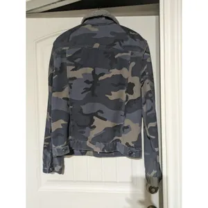American Vintage Mens Camo Pockets Long Sleeve Collared Trucker Jacket Size L thumbnail 8