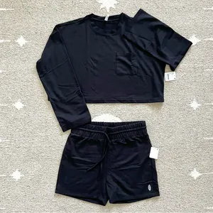 FP Movement Sunny Set Pullover Sweatshirt & Shorts in Black Small thumbnail 5