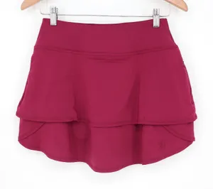 FootJoy Womens Layered Knit Skort Fig Burgundy Golf Tennis Skirt XS thumbnail 1