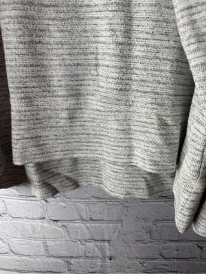 Aerie Light Gray Striped Knit Crewneck Sweater large thumbnail 10
