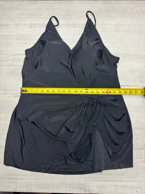 Plus Size Swimdress Tummy Control One Piece Bathing Suit V Neck Slimming 3XL thumbnail 7