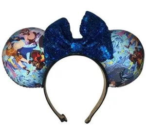 Disney Mickey Ears Headband hair bow handmade Hercules hades meg thumbnail 1