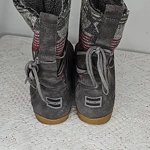 Toms Nepal native embroidered leather suede pull on moccasins ankle boots sz 7.5 thumbnail 6