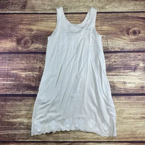 Calypso St Barth Midi Sleeveless Dress Cream Embroidered Linen Blend Pockets S thumbnail 9