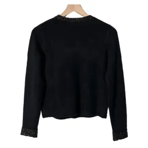 J.Crew Sequin Trim Lady Jacket Cardigan Black Extra Soft Yarn CP346 Size XS thumbnail 3