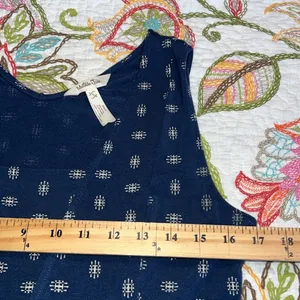 Matilda Jane sz small womens wide strap tank blue top with floral design bottom thumbnail 5
