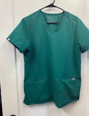 Figs Casma Scrub Top 2 Pocket V-Neck Teal‎ Lagoon Medical Women’s Medium thumbnail 1