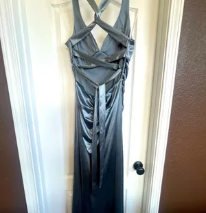 B. Darlin Silver Backless Strap Maxi Dress thumbnail 3