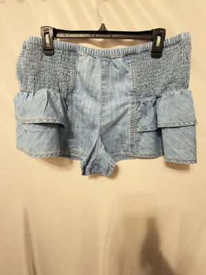 Free People We The Free Alani Pull-On Chambray Shorts Size Large NWOT thumbnail 4