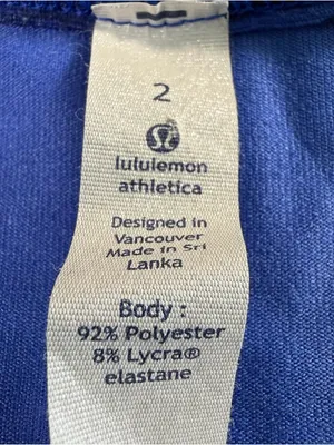 Lululemon Racer Back Tank Top Size 2 Blue Black Color Athletic Great Condition thumbnail 4