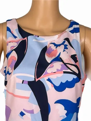 NICOLE MILLER New York Abstract Floral High Low Asymmetrical Maxi Dress Size 4 thumbnail 3
