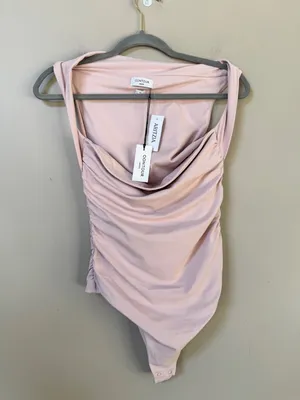 NWT ARITZIA Original Contour Flourish Square Neck Thong Bodysuit Bow Pink Medium thumbnail 8