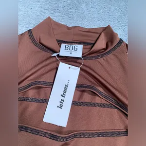 NWT BDG urban outfitters iets frans Brown Long Sleeve Top thumbnail 5