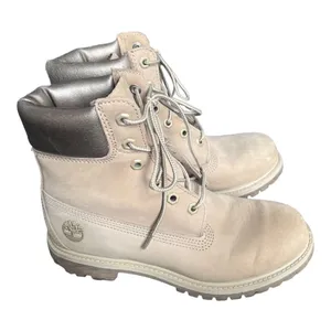 Timberland Classic 6” Premium Satin Taupe Boots Size 7.5 Anti-fatigue Lace Up thumbnail 1
