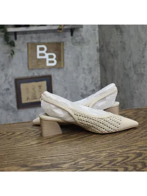 Franco Sarto Pump Faux Leather Woven Alabaster Off White MISMATCH (7.5M/8M) thumbnail 6