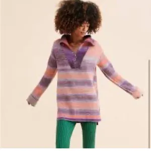 Anthropologie Daily Practice Half-Zip Tunic Sweater Mini Dress Striped M thumbnail 5