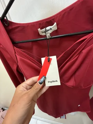 Popilush Red Long Sleeve Sculpting Bodysuit thumbnail 2