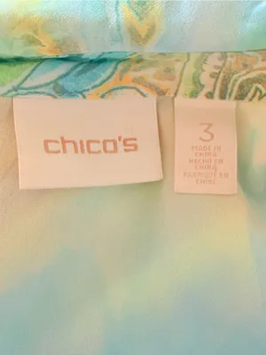 CHICO’S Multi Color Paisley Button Down High Low Hem Blouse Size 3 / XL thumbnail 5
