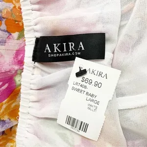 NWT Akira Tropical Floral Ruffled Cut-Out Open Back Romper Women’s Size Large thumbnail 9