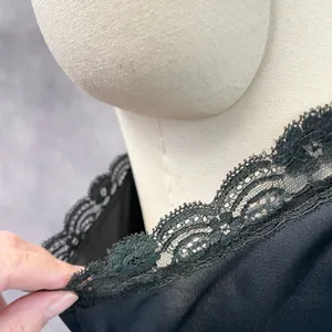 Vintage 50s Shadowline Women Slip Dress Size 42 Black Lace Trim Pinup Coquette thumbnail 6