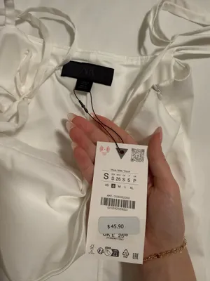 Zara white fitted tie top thumbnail 4