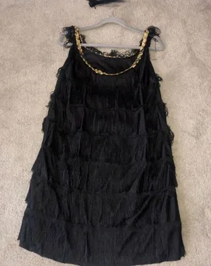 Forum Novelties FLAPPER sexy Black Fringe Dress Roaring 20's Halloween Costume Adult M/L Medium thumbnail 9