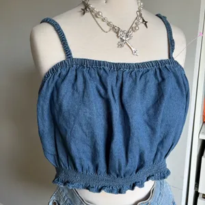 American Eagle Denim NWT Smocked Crop Top Size XL thumbnail 4