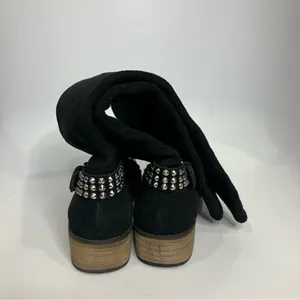 Kelsi Dagger tall black suede boots studded silver women’s size‎ 8 punk goth thumbnail 7