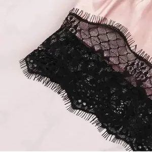 Elegant Black and Pink Lace Sleepwear Set thumbnail 2