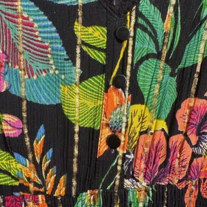 ME 2 MAGIC Anthropologie Black Floral Tropical Colorful‎ Maxi Dress L NWT thumbnail 8