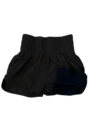Zenana Outfitters Black Elastic-Waist Athletic Ruffle Shorts thumbnail 2