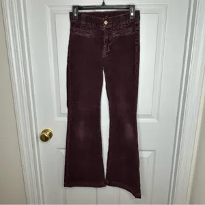 7 For All Mankind Black and Burgundy Corduroy Pants‎ Size 24 thumbnail 3